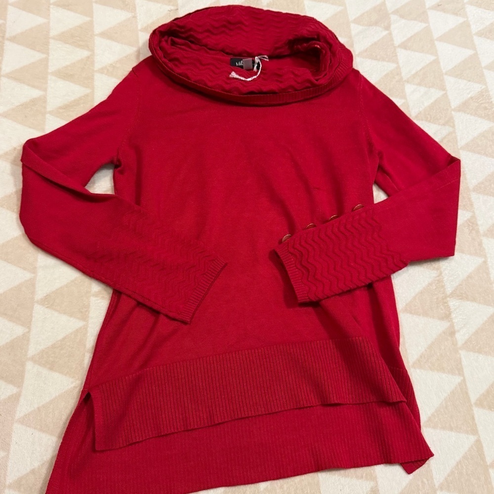 Melissa Paige ribbed hem cowl neck sweater
